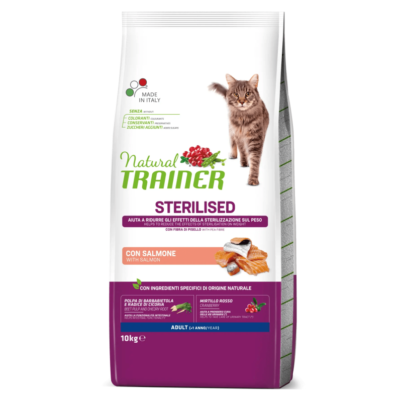 TRAINER NATURAL CAT STERILIZED SALMONE 10 KG