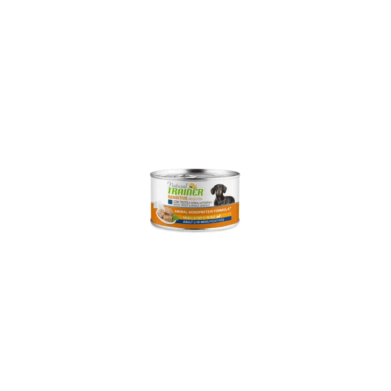 TRAINER NATURAL DOG SENSITIVE ADULT MINI TROTA E CEREALI LATTINA 150 GR