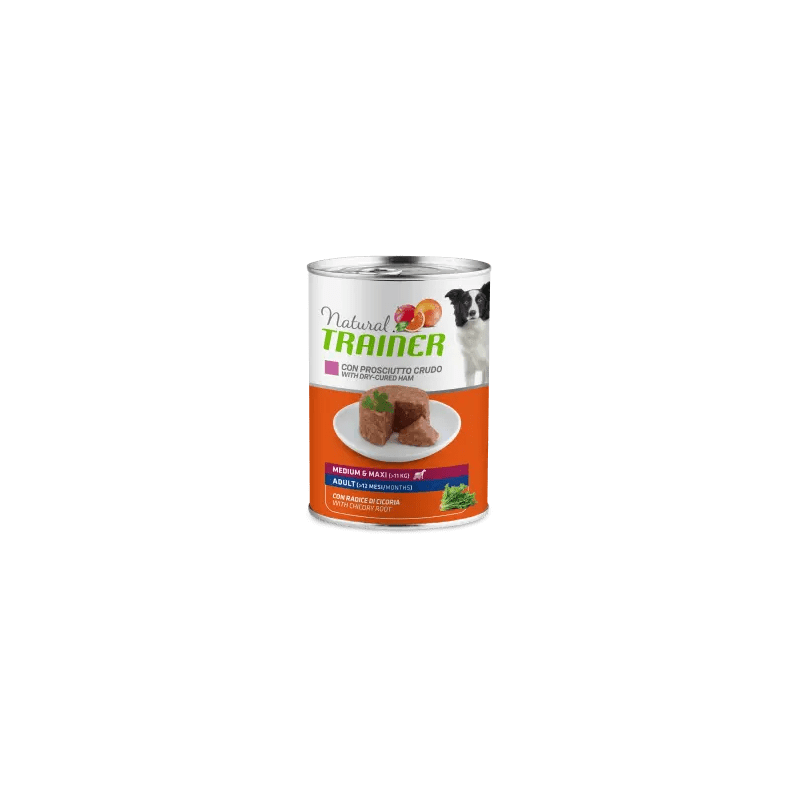 TRAINER NATURAL DOG ADULT MEDIUM PROSCIUTTO E RISO LATTINA 400 GR