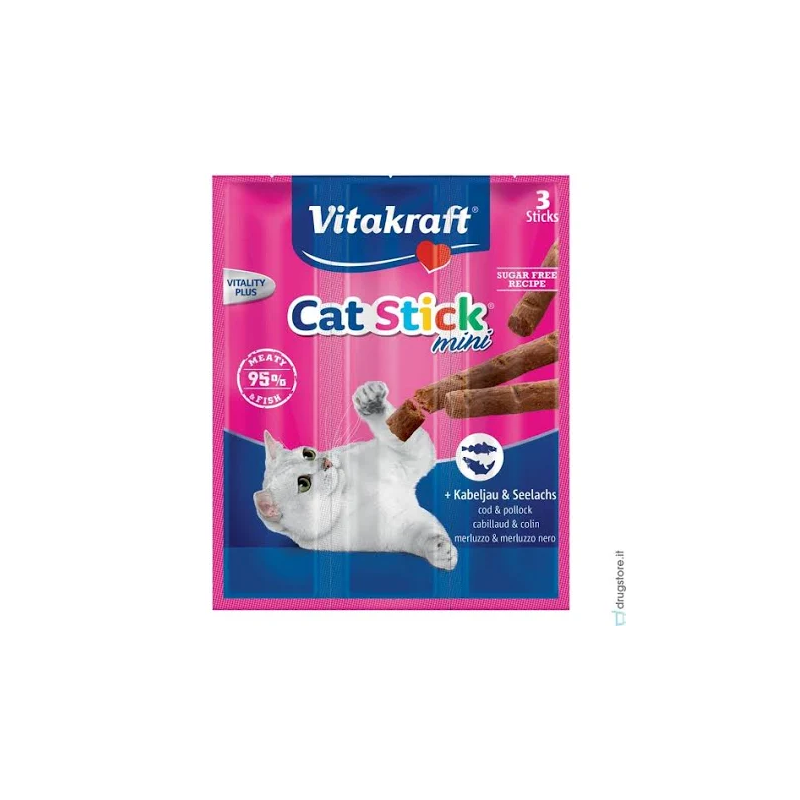 VK CAT STICK MINI MERLUZZO E TONNO 3 X 18 GR