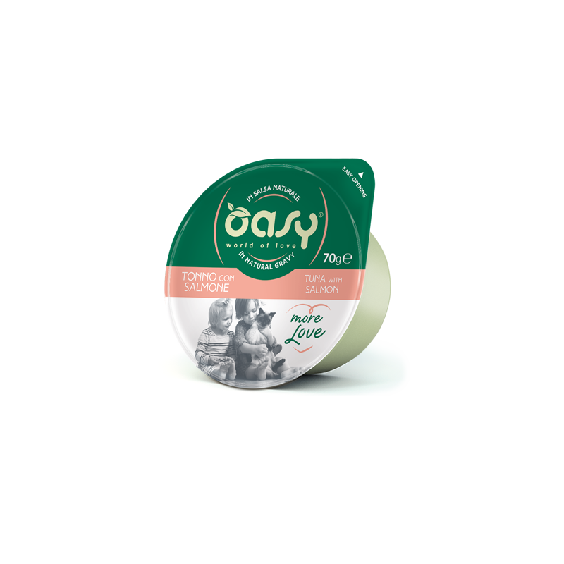 OASY CAT MORE LOVE TONNO E SALMONE CUP 70 GR