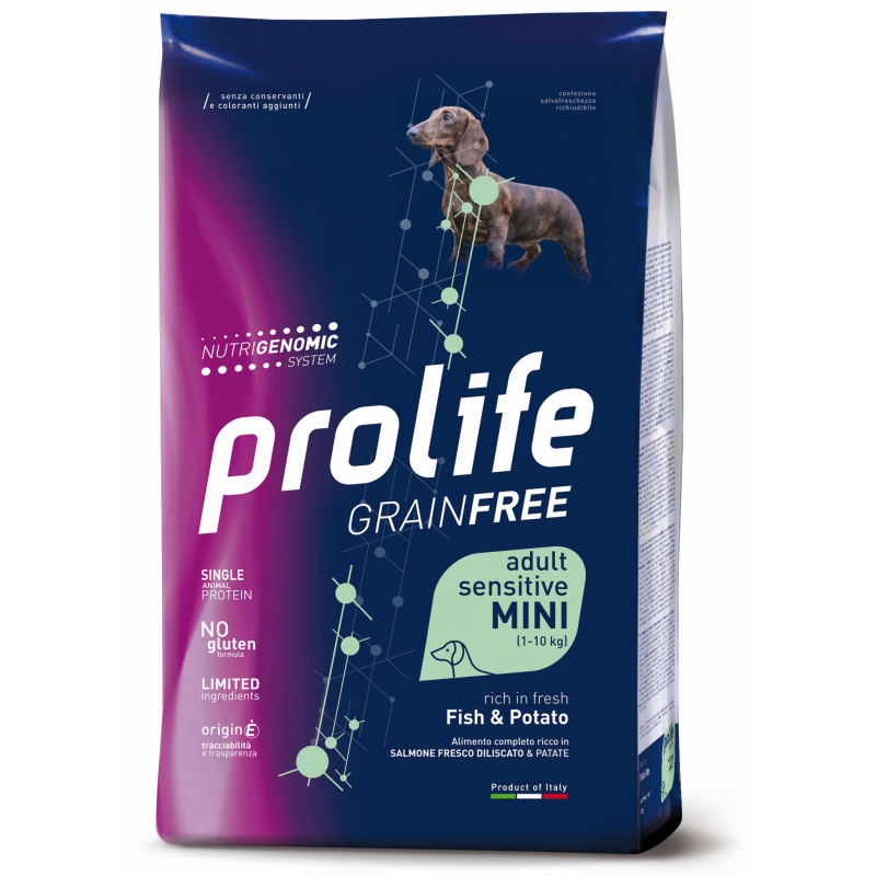 PROLIFE DOG GRAIN FREE ADULT MINI PESCE E PATATE 7 KG