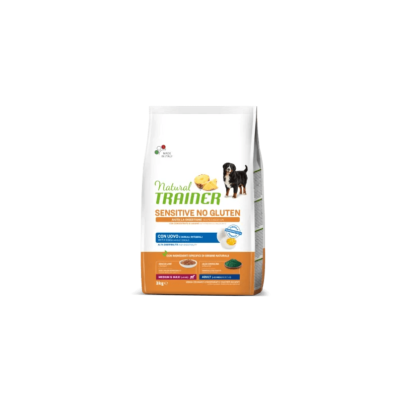 TRAINER NATURAL DOG SENSITIVE ADULT MEDIUM MAXI UOVO E CEREALI 3 KG