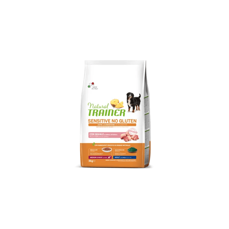 TRAINER NATURAL DOG SENSITIVE ADULT MEDIUM MAXI MAIALE 3 KG