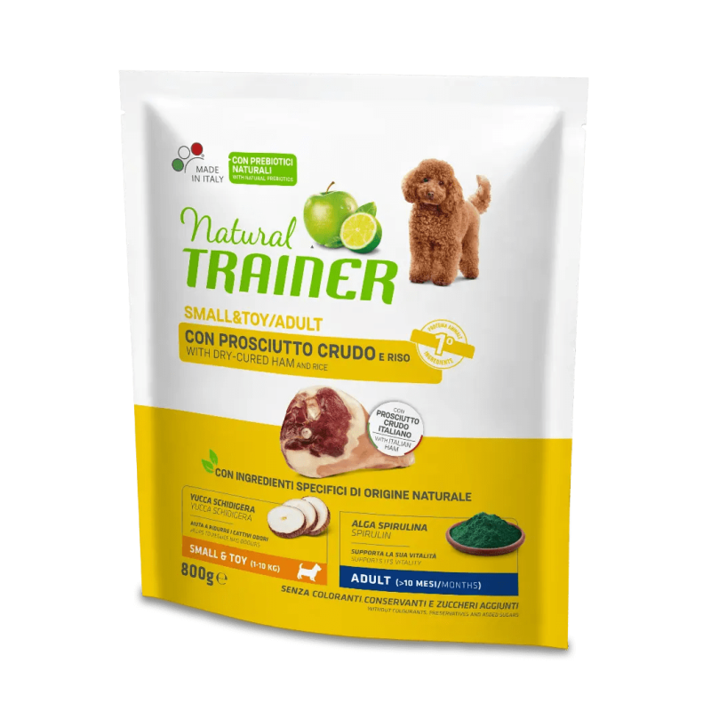 TRAINER NATURAL DOG ADULT MINI PROSCIUTTO E RISO 800 GR