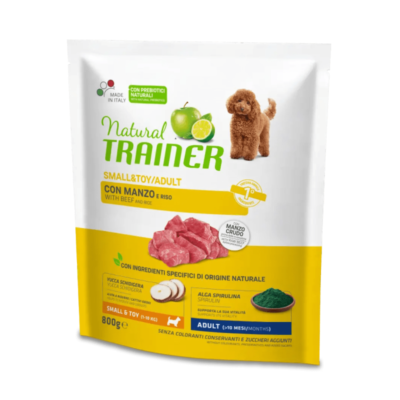 TRAINER NATURAL DOG ADULT MINI MANZO E RISO 800 GR