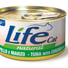 LIFE CAT TONNO POLLO E MANZO LATTINA 85 GR