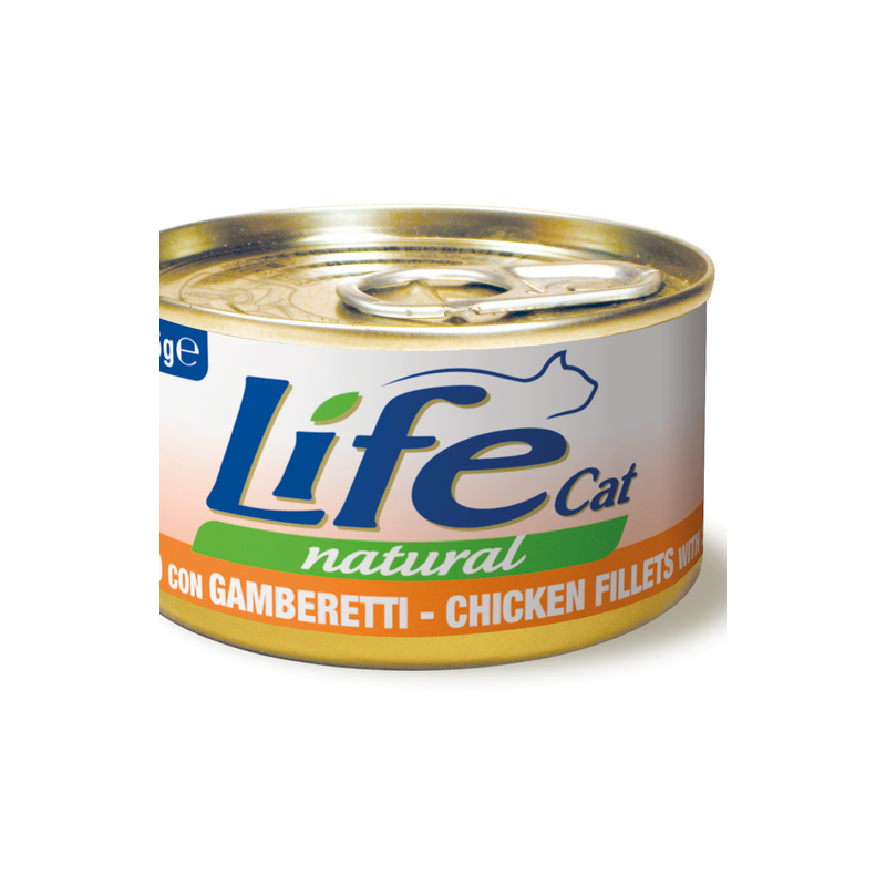 LIFE CAT POLLO E GAMBERETTI LATTINA 85 GR