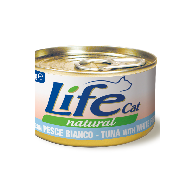 LIFE CAT TONNO E PESCE BIANCO LATTINA 85 GR