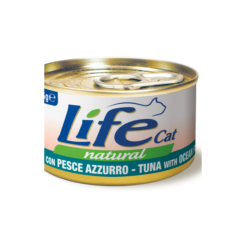 LIFE CAT TONNO E PESCE AZZURRO LATTINA 85 GR