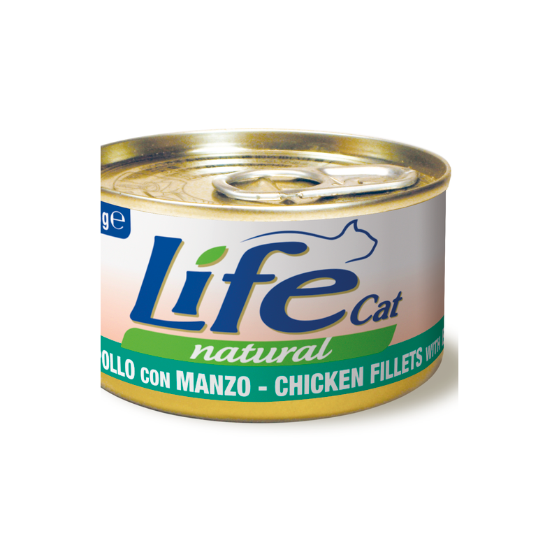 LIFE CAT POLLO E MANZO LATTINA 85 GR