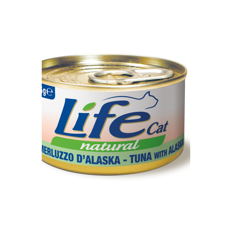 LIFE CAT TONNO E MERLUZZO D'ALASKA LATTINA 85 GR