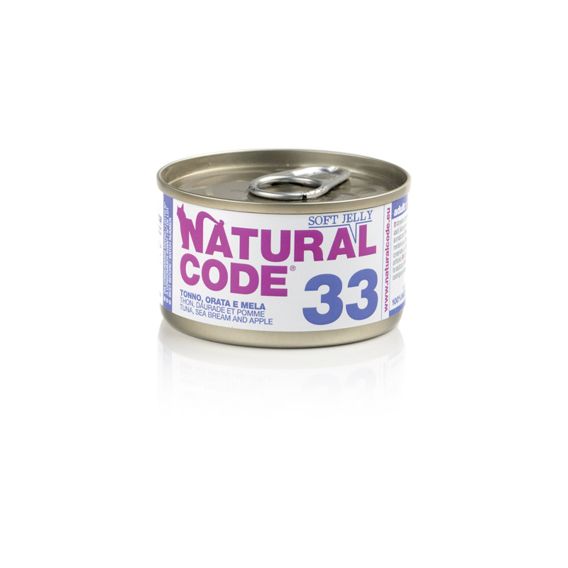 NATURAL CODE GATTO TONNO ORATA E MELA JELLY LATTINA 85 GR