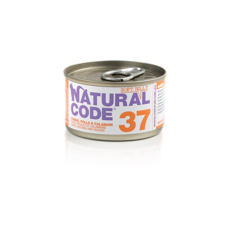 NATURAL CODE GATTO TONNO POLLO E CALAMARI LATTINA 85 GR