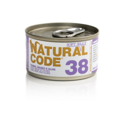 NATURAL CODE GATTO TONNO MANZO E OLIVE LATTINA 85 GR