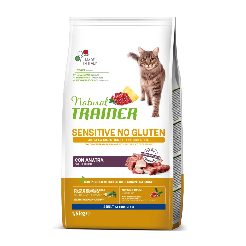 TRAINER NATURAL CAT SENSITIVE ANATRA 1,5 KG