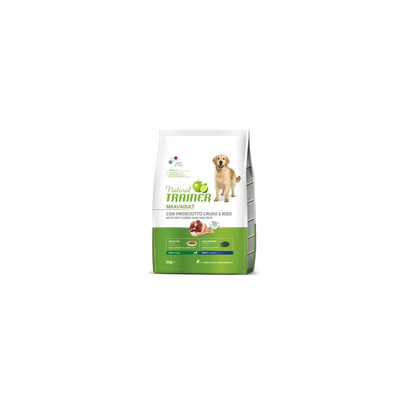 TRAINER NATURAL DOG ADULT MAXI PROSCIUTTO E RISO 12 KG