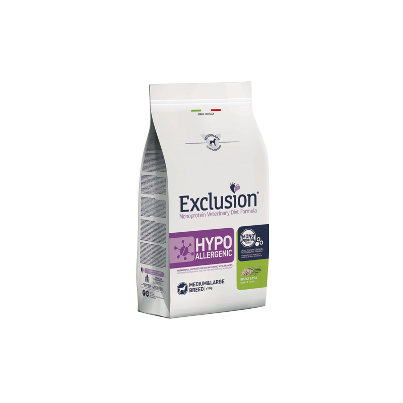 EXCLUSION DOG HYPO ADULT INSETTI E PISELLI MEDIO/MAXI 2 KG