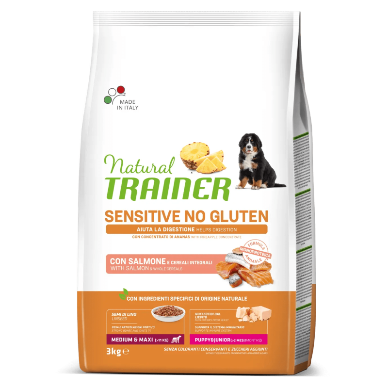 TRAINER NATURAL DOG SENSITIVE PUPPY MEDIUM MAXI SALMONE 3 KG