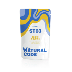 NATURAL CODE GATTO STERILIZED TONNO E QUINOA BUSTINA 70 GR