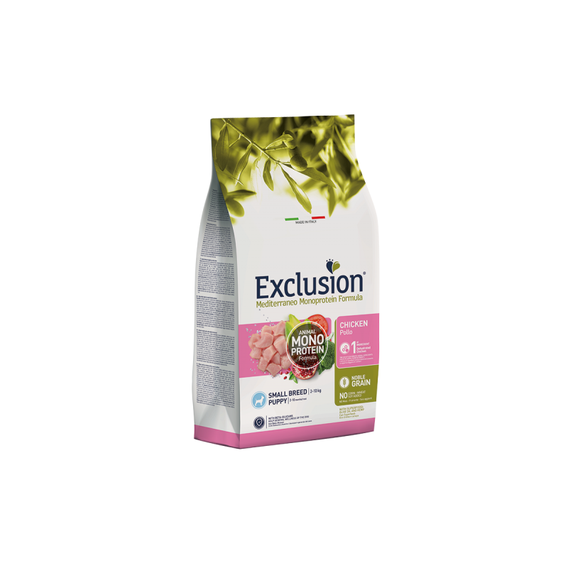 EXCLUSION DOG MEDITERRANEO PUPPY POLLO SMALL 2 KG