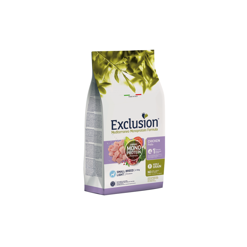 EXCLUSION DOG MEDITERRANEO LIGHT POLLO SMALL 2 KG