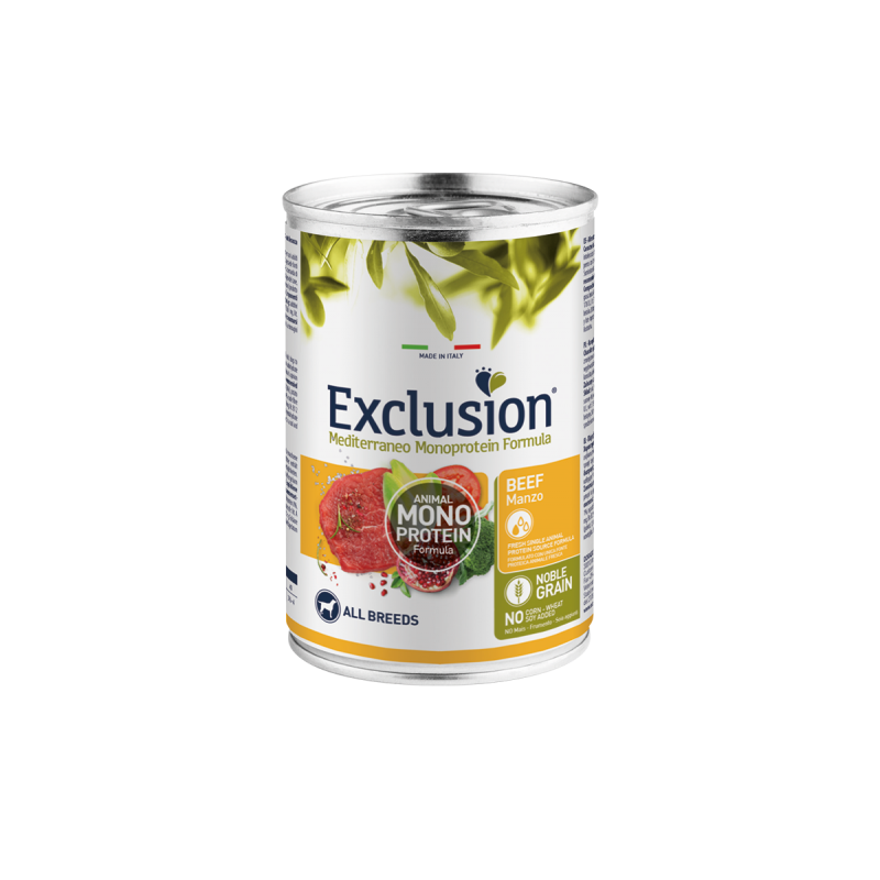 EXCLUSION DOG MEDITERRANEO ADULT MANZO LATTINA 400 GR