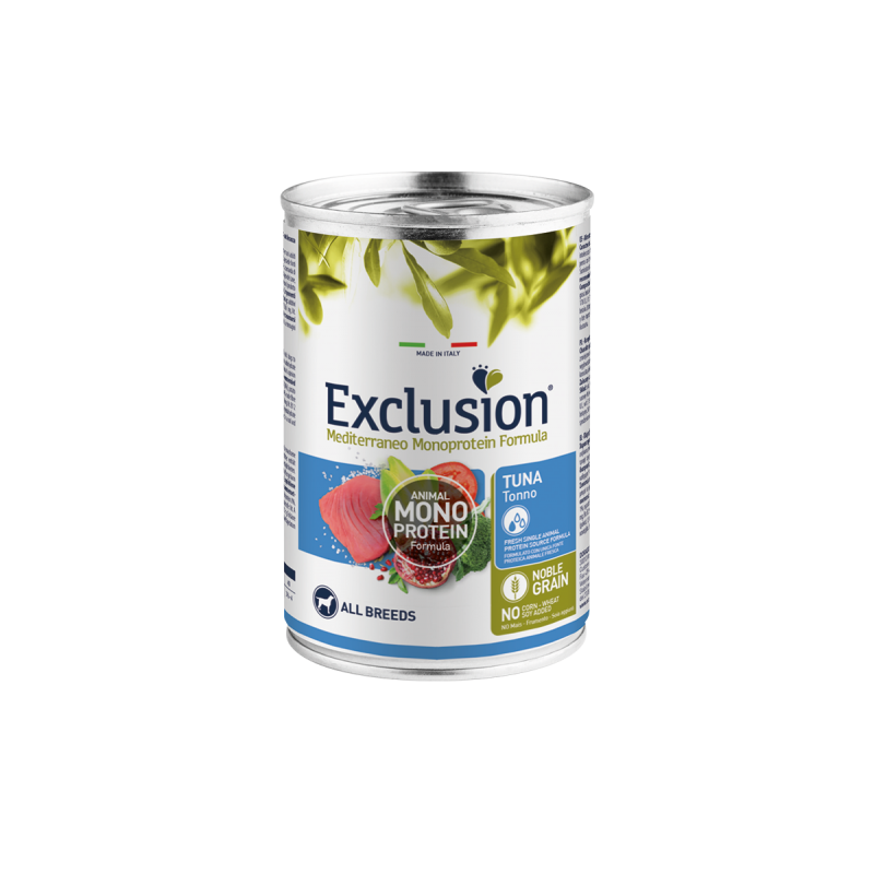 EXCLUSION DOG MEDITERRANEO ADULT TONNO LATTINA 400 GR