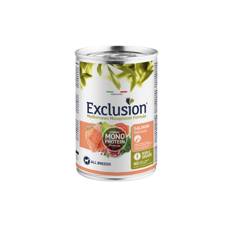 EXCLUSION DOG MEDITERRANEO ADULT SALMONE LATTINA 400 GR