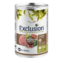 EXCLUSION DOG MEDITERRANEO ADULT TACCHINO LATTINA 400 GR