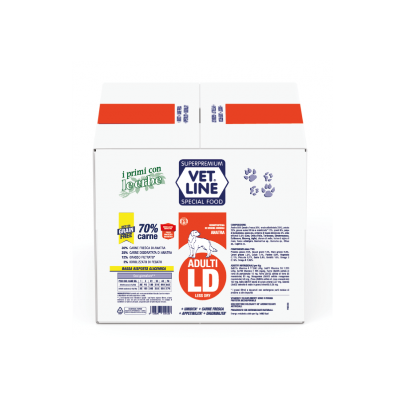 VET LINE LD GRAIN FREE ANATRA 12 KG