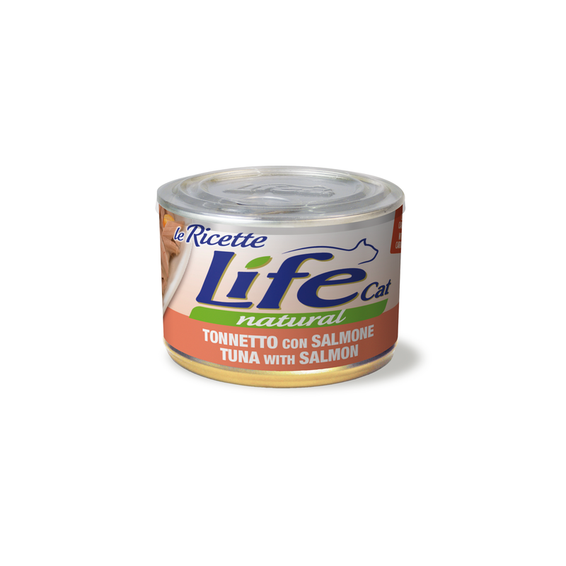 LIFE CAT TONNO SALMONE E CAROTE LATTINA 150 GR