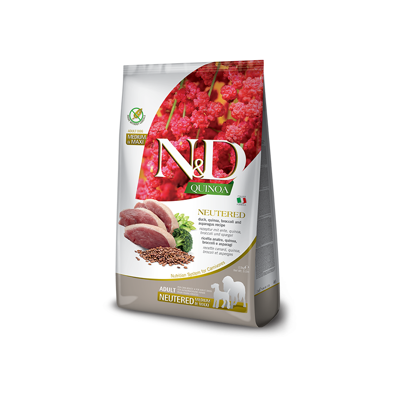 ND DOG QUINOA ANATRA E BROCCOLI NEUTERED ADULT MEDIO MAXI 2,5 KG