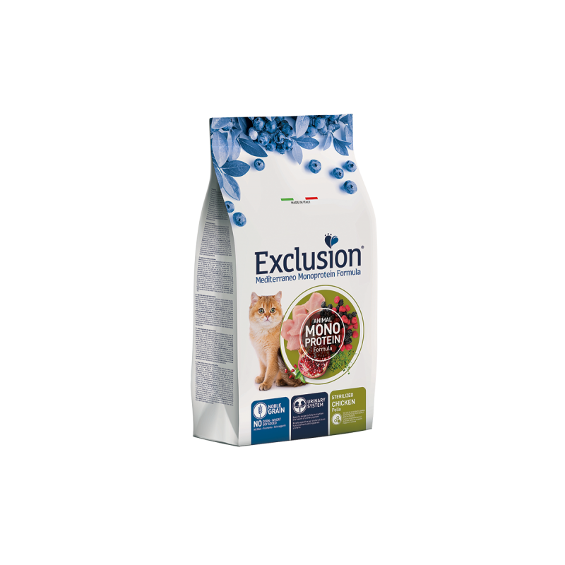 EXCLUSION CAT MEDITERRANEO STERILIZED POLLO 1,5 KG