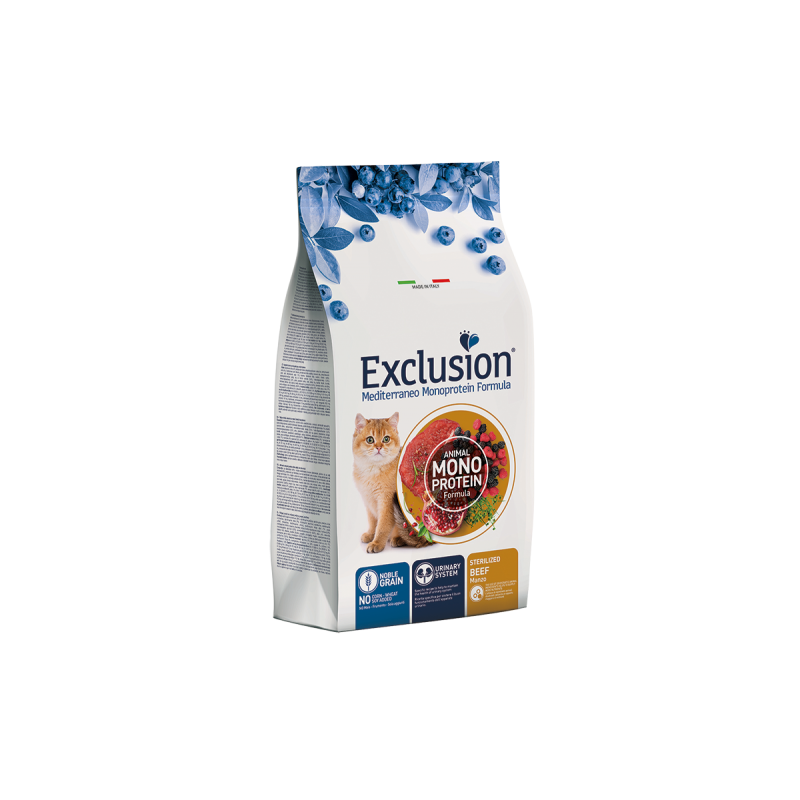 EXCLUSION CAT MEDITERRANEO STERILIZED MANZO 1,5 KG