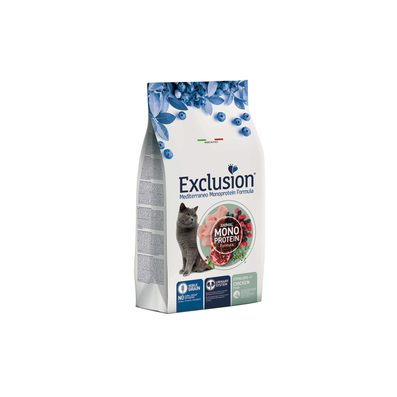 EXCLUSION CAT MEDITERRANEO STERILIZED 7+ POLLO 300 GR