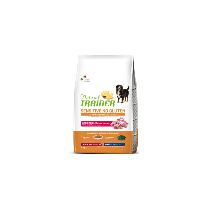 TRAINER NATURAL DOG SENSITIVE ADULT MEDIUM MAXI CONIGLIO 12 KG