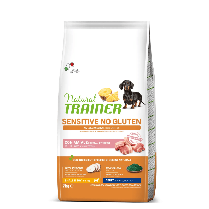 TRAINER NATURAL DOG SENSITIVE ADULT MINI MAIALE 7 KG