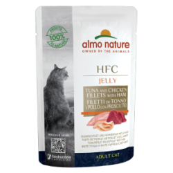 HFC CAT JELLY TONNO POLLO E PROSCIUTTO BUSTINA 55 GR