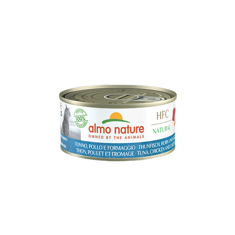 HFC CAT NATURAL TONNO POLLO E FORMAGGIO LATTINA 150 GR