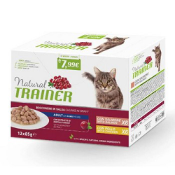 TRAINER NATURAL CAT MULTIPACK ADULT POLLO E SALMONE 12...