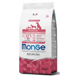 MONGE DOG PUPPY & JUNIOR ALL BREEDS MANZO E RISO 2,5 KG