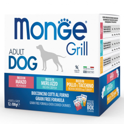 GRILL DOG MIX MANZO MERLUZZO E POLLO 12 X BUSTINA 100 GR