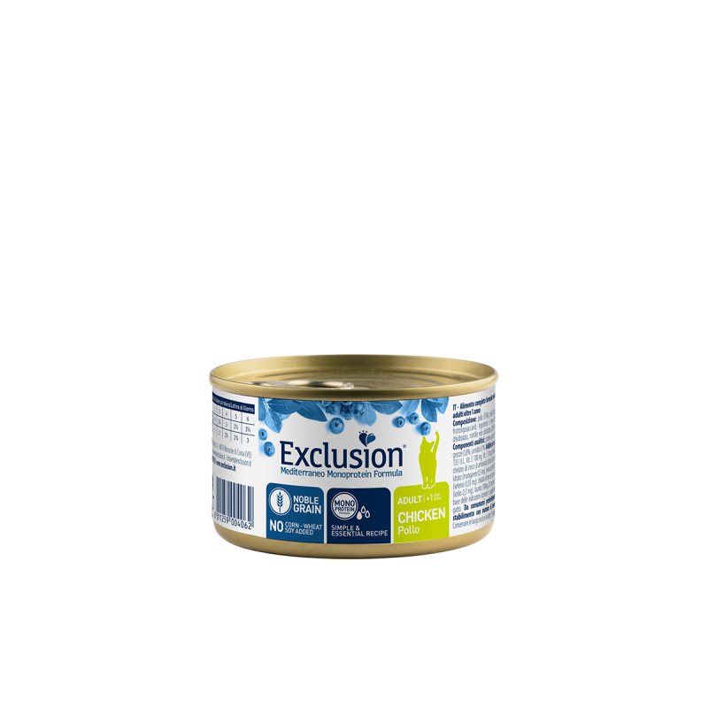 EXCLUSION CAT MEDITERRANEO ADULT POLLO LATTINA 85 GR