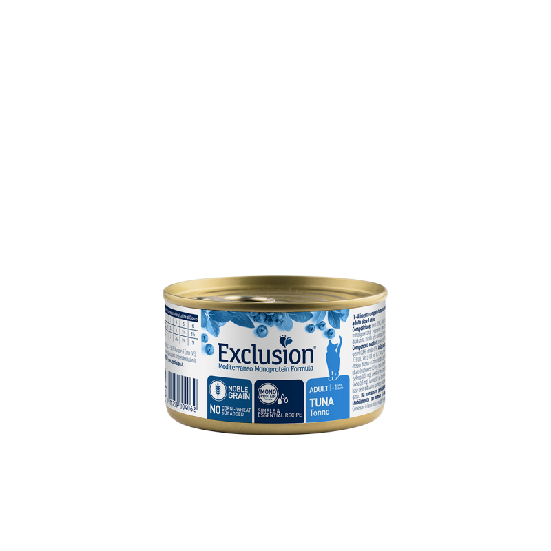 EXCLUSION CAT MEDITERRANEO ADULT TONNO LATTINA 85 GR