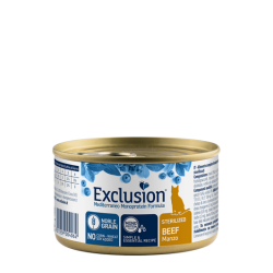 EXCLUSION CAT MEDITERRANEO  STERILIZED MANZO LATTINA 85 GR