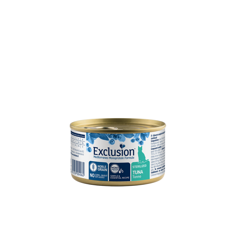 EXCLUSION CAT MEDITERRANEO STERILIZED TONNO LATTINA 85 GR