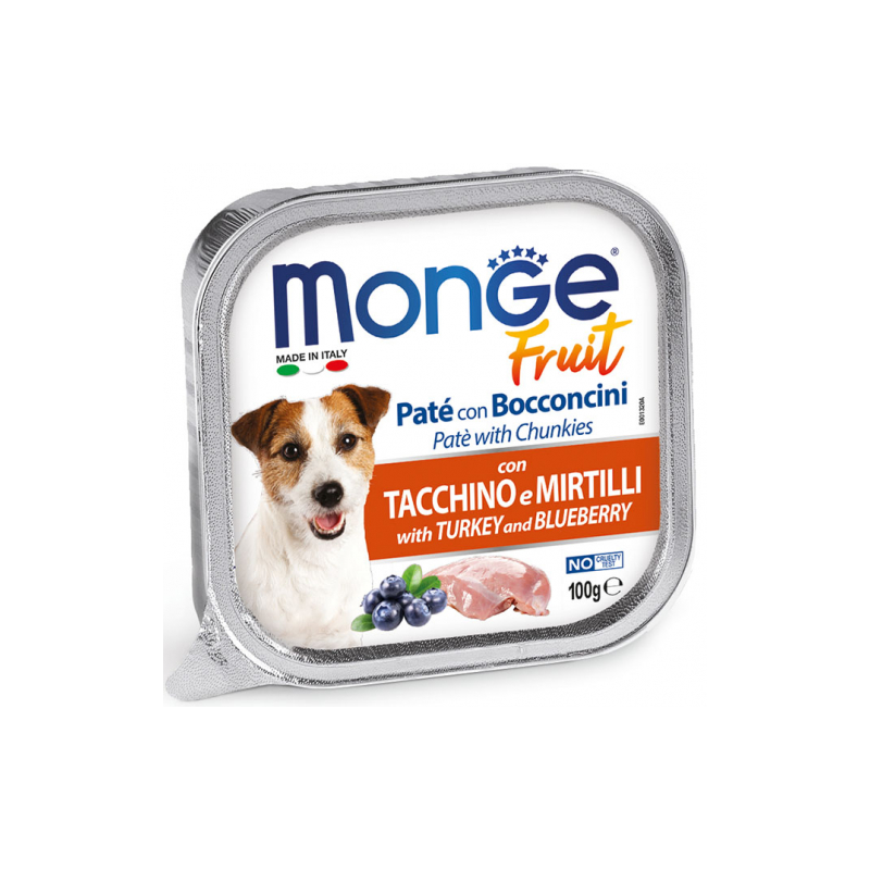 MONGE FRESH DOG TACCHINO E MIRTILLO VASCHETTA 100 GR