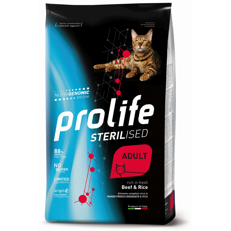 PROLIFE CAT STERILIZED MANZO E RISO 1,5 KG