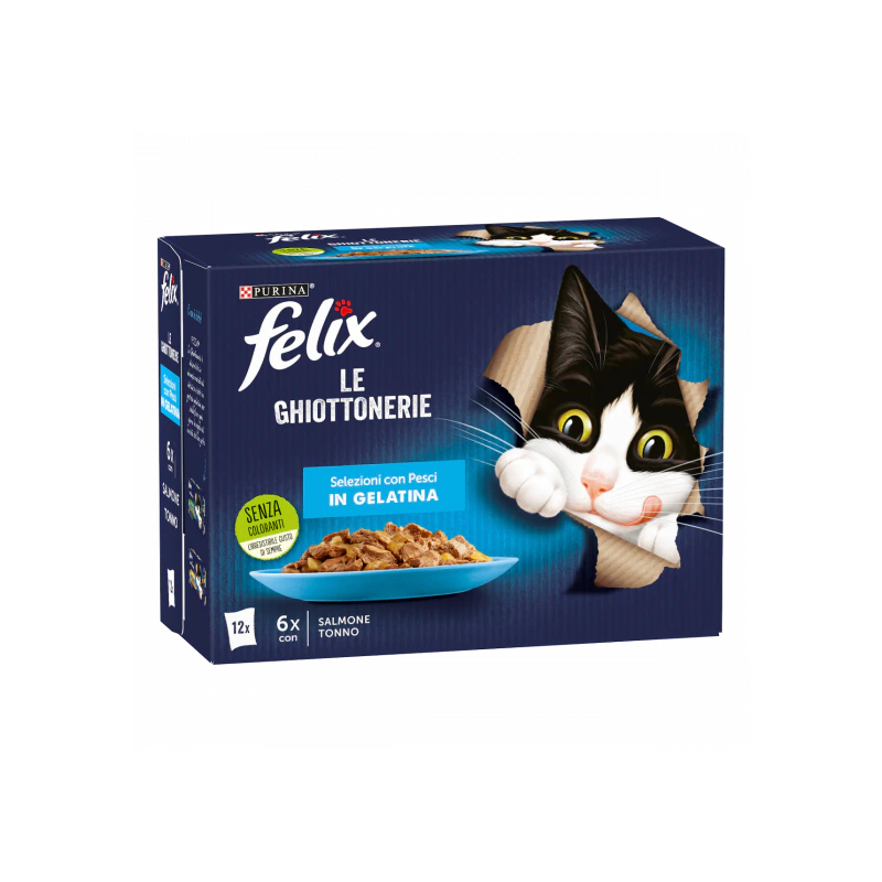 FELIX GHIOTTONERIE MULTIPACK 12X85 GR (SALMONE-TONNO)